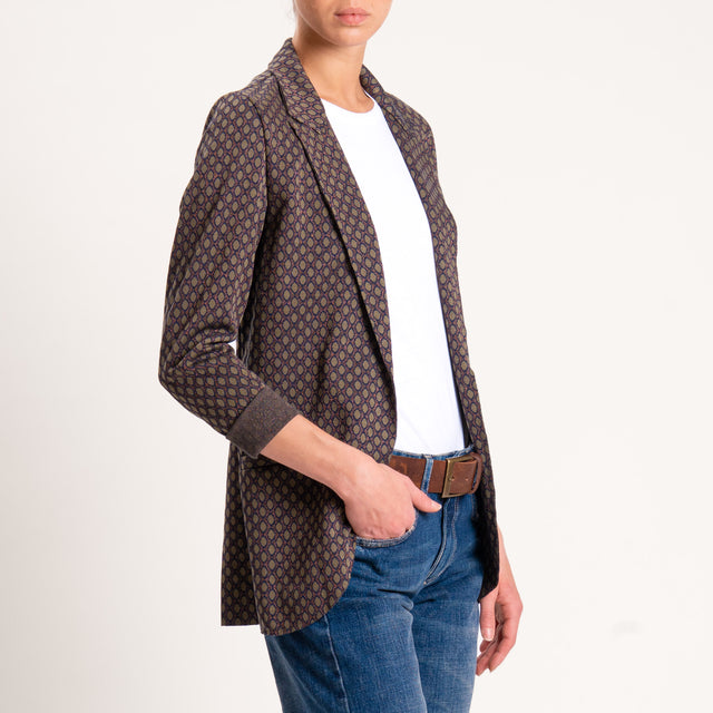 Zeroassoluto-Giacca JIN elasticizzata - ovale lurex bronzo/oliva/blu