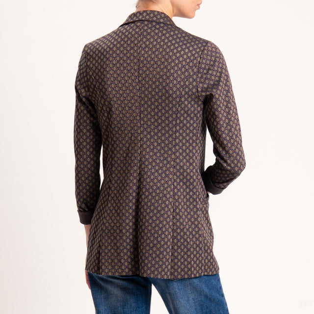 Zeroassoluto-Giacca JIN elasticizzata - ovale lurex bronzo/oliva/blu