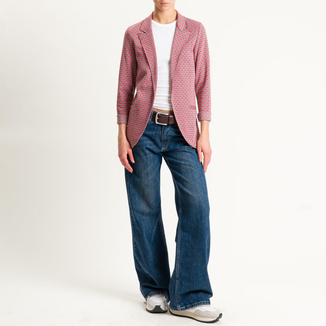 Zeroassoluto-Giacca JIN elasticizzata - ovale oliva/pink/latte