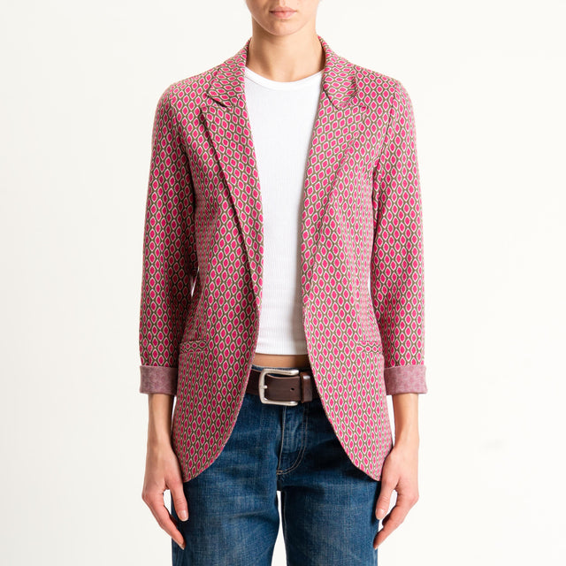 Zeroassoluto-Giacca JIN elasticizzata - ovale oliva/pink/latte