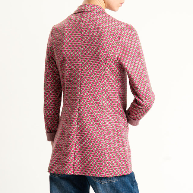 Zeroassoluto-Giacca JIN elasticizzata - ovale oliva/pink/latte