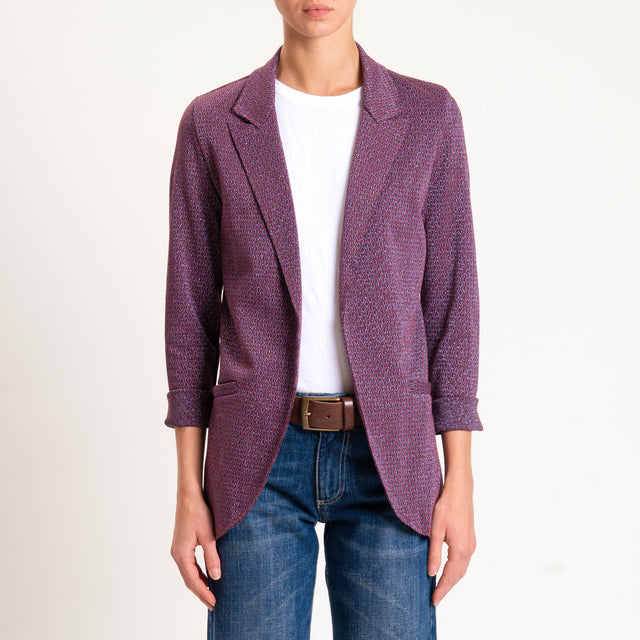 Zeroassoluto-Giacca JIN elasticizzata - rombo lurex cherry/moro