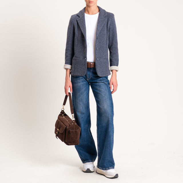 Zeroassoluto-Giacca JOY tessuto in maglia - antracite melange/casha