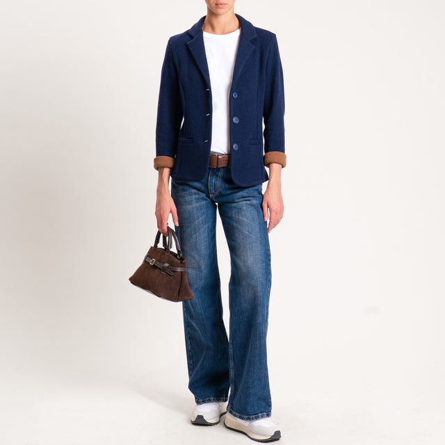 Zeroassoluto-Giacca JOY tessuto in maglia - blu/biscotto
