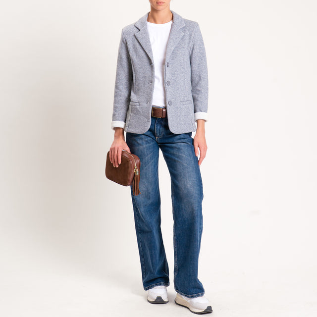 Zeroassoluto-Giacca JOY tessuto in maglia - grigio melange/gesso