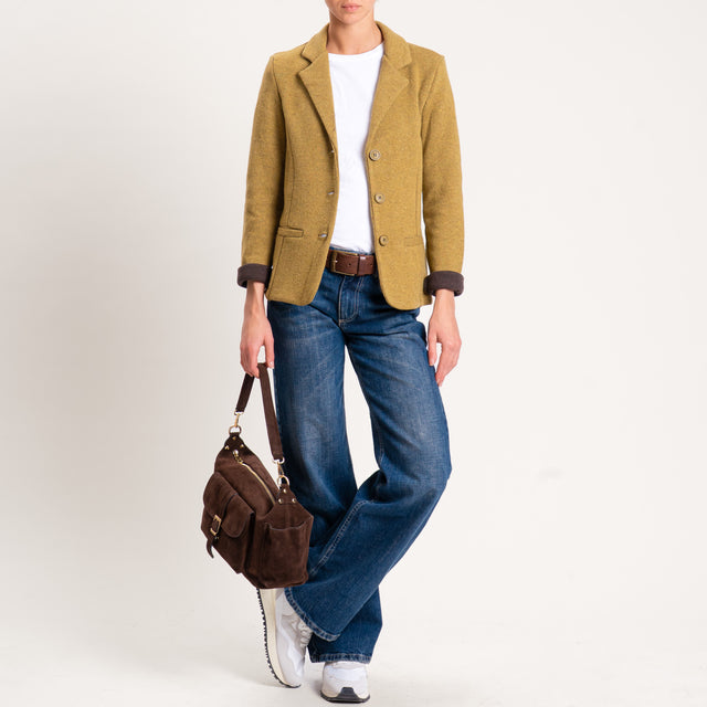 Zeroassoluto-Giacca JOY tessuto in maglia - olio/moro