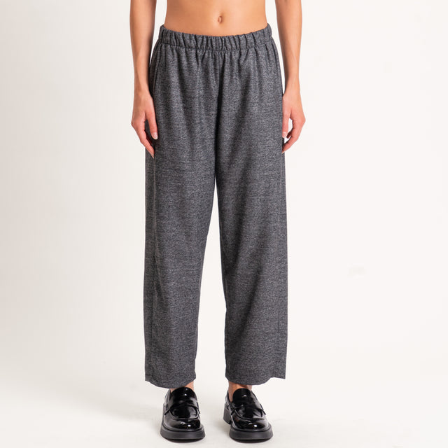 Zeroassoluto-Pantalone LIA baggy elastico in vita - antracite melange