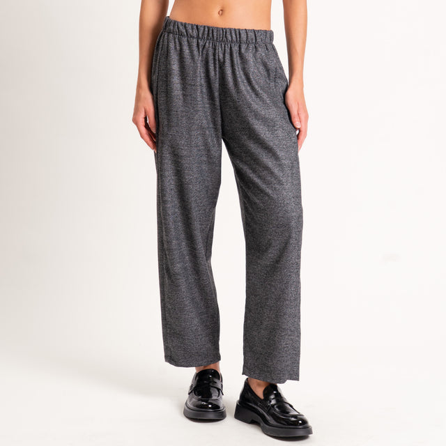 Zeroassoluto-Pantalone LIA baggy elastico in vita - antracite melange
