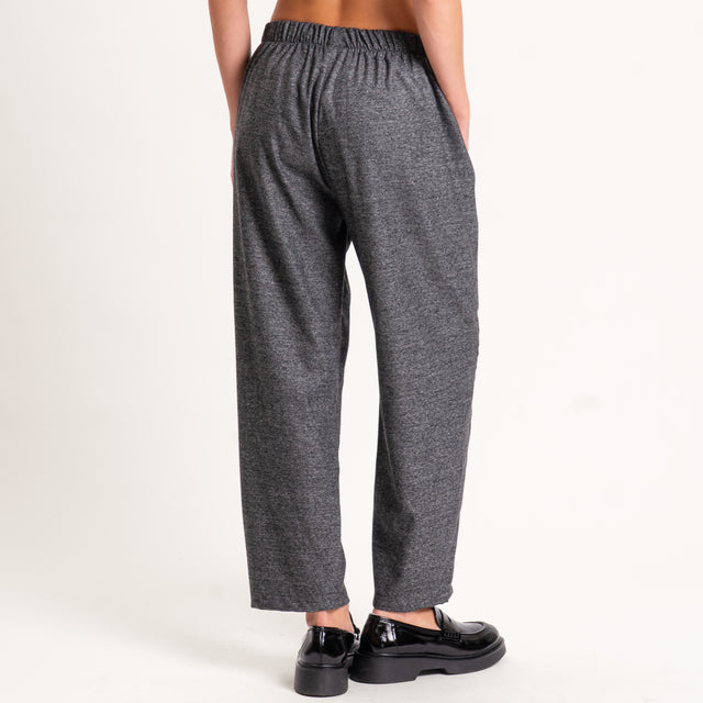 Zeroassoluto-Pantalone LIA baggy elastico in vita - antracite melange