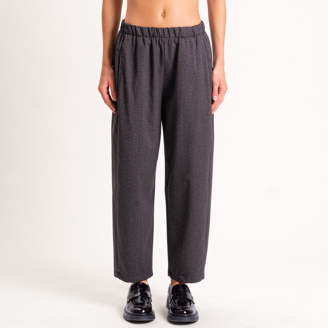 Zeroassoluto-Pantalone LIA baggy elastico in vita - moro melange