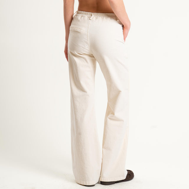 Zeroassoluto-Pantalone LILLY velluto millerighe - burro