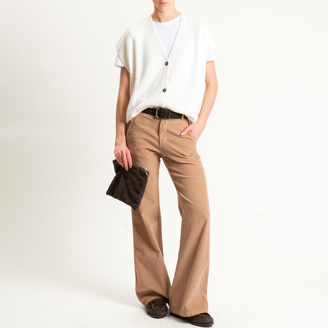 Zeroassoluto-Pantalone LILLY velluto millerighe - camel