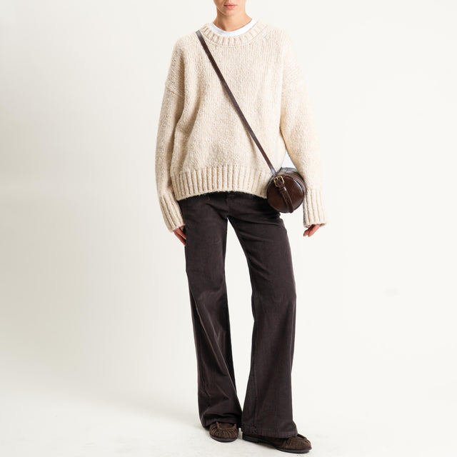 Zeroassoluto-Pantalone LILLY velluto millerighe - moro