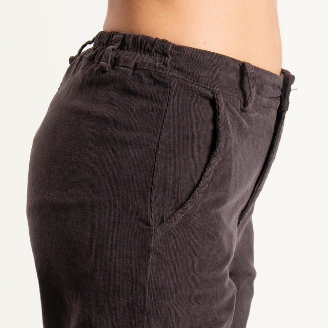 Zeroassoluto-Pantalone LILLY velluto millerighe - moro