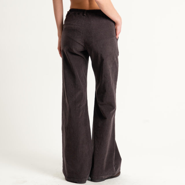 Zeroassoluto-Pantalone LILLY velluto millerighe - moro
