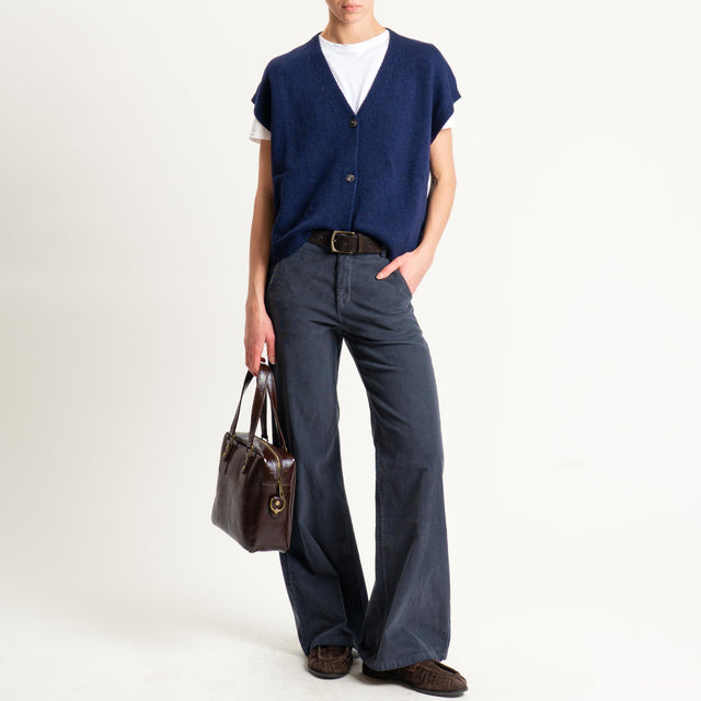 Zeroassoluto-Pantalone LILLY velluto millerighe - piombo