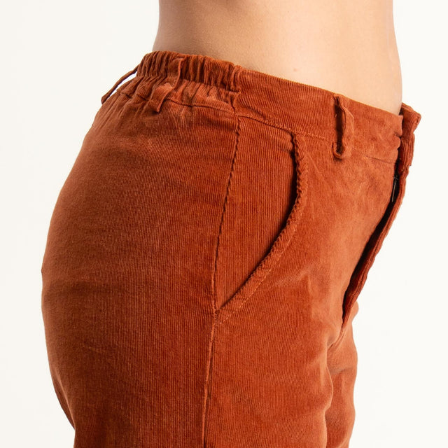 Zeroassoluto-Pantalone LILLY velluto millerighe - rust