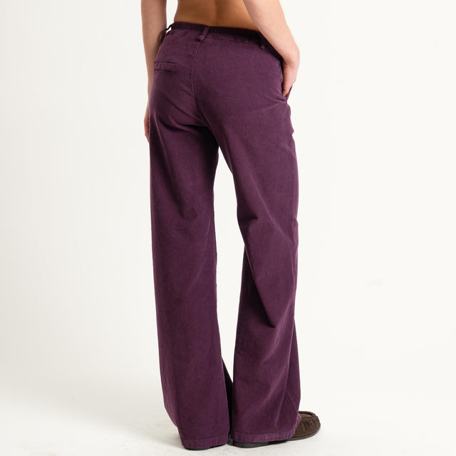 Zeroassoluto-Pantalone LILLY velluto millerighe - burgundy