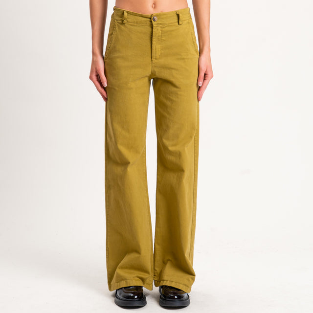 Zeroassoluto-Pantalone LILLY palazzo - oliva
