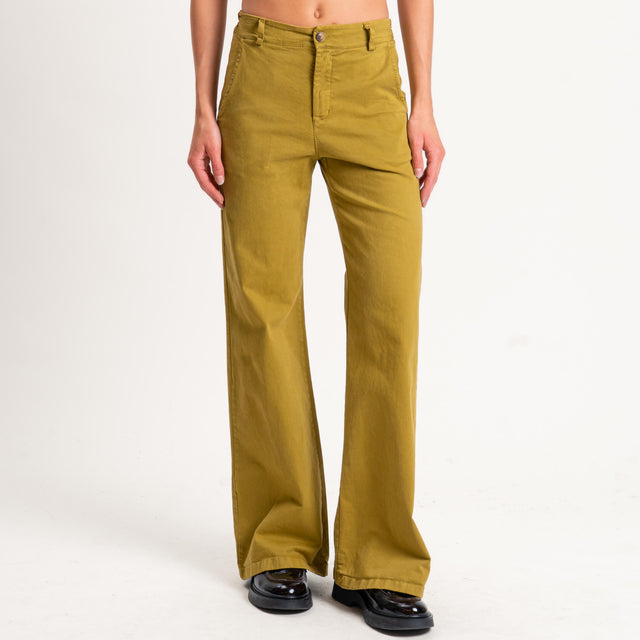 Zeroassoluto-Pantalone LILLY palazzo - oliva