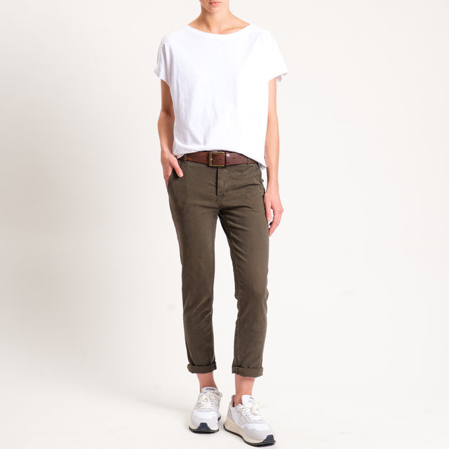 Zeroassoluto-Pantalone LOIS chino cotone elasticizzato - militare