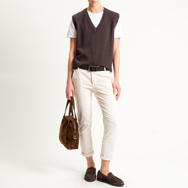 Zeroassoluto-Pantalone LOIS chino velluto millerighe - burro