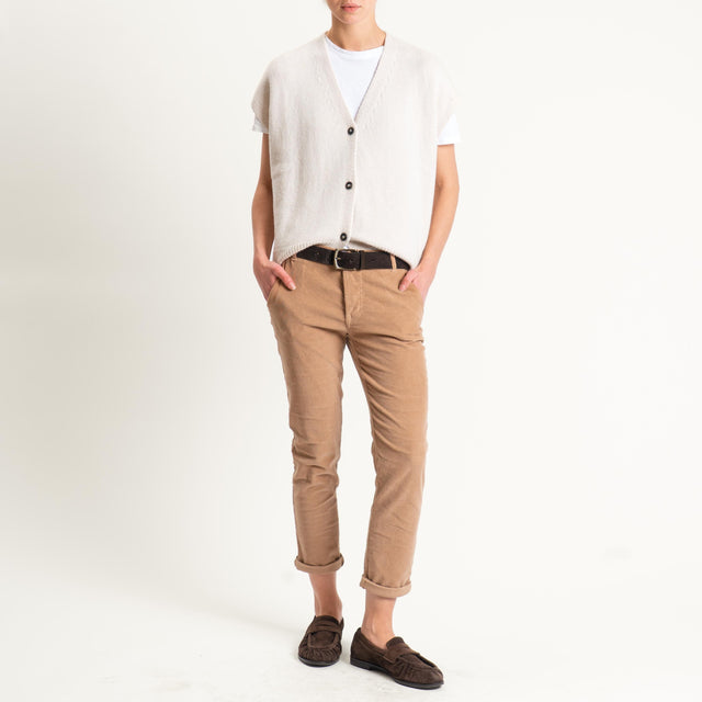Zeroassoluto-Pantalone LOIS chino velluto millerighe - camel