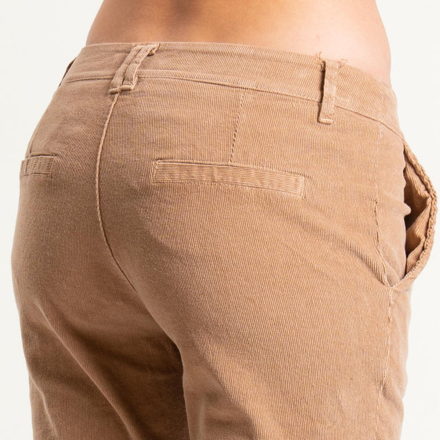 Zeroassoluto-Pantalone LOIS chino velluto millerighe - camel