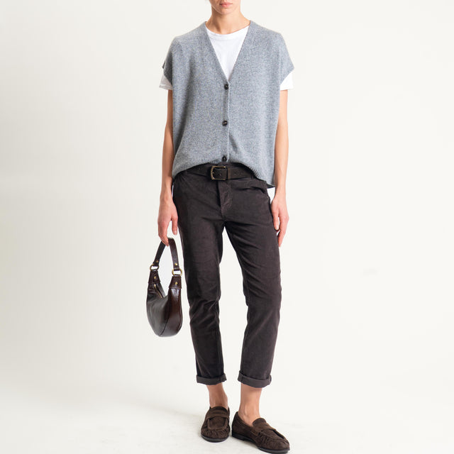 Zeroassoluto-Pantalone LOIS chino velluto millerighe - moro