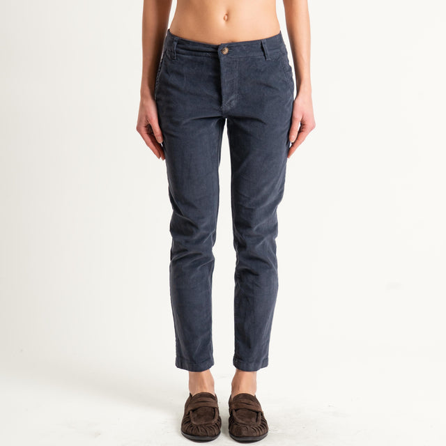 Zeroassoluto-Pantalone LOIS chino velluto millerighe - piombo