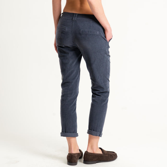 Zeroassoluto-Pantalone LOIS chino velluto millerighe - piombo