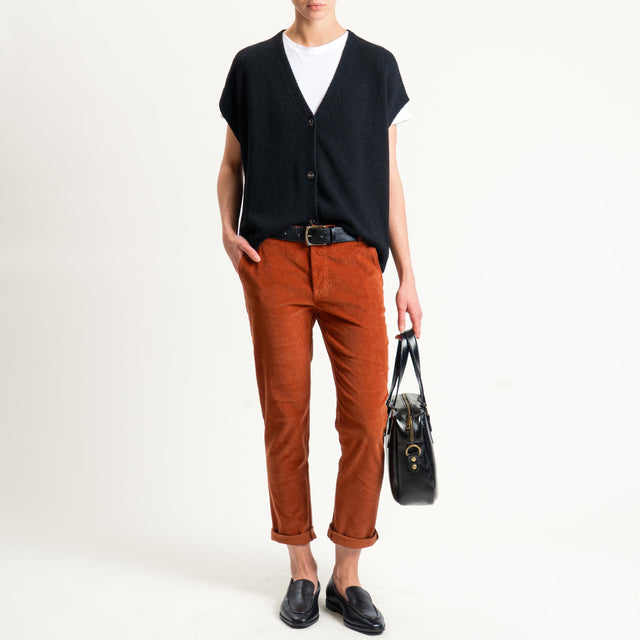 Zeroassoluto-Pantalone LOIS chino velluto millerighe - rust