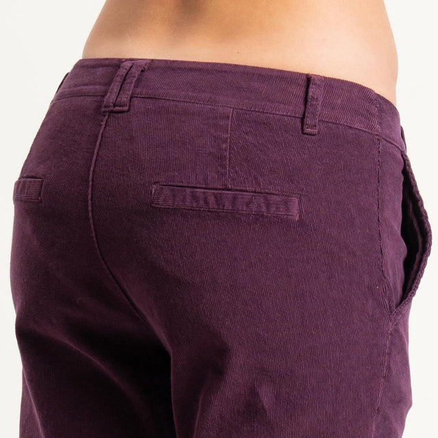 Zeroassoluto-Pantalone LOIS chino velluto millerighe - burgundy