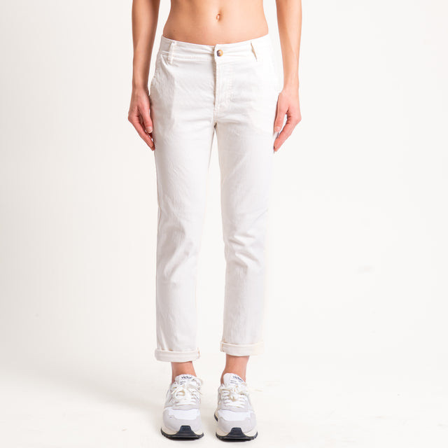 Zeroassoluto-Pantalone LOIS chino cotone elasticizzato - burro