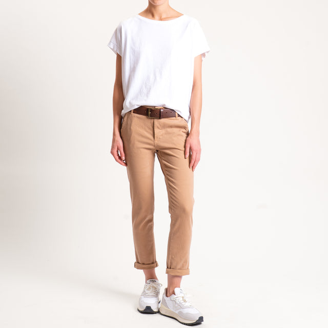 Zeroassoluto-Pantalone LOIS chino cotone elasticizzato - camel