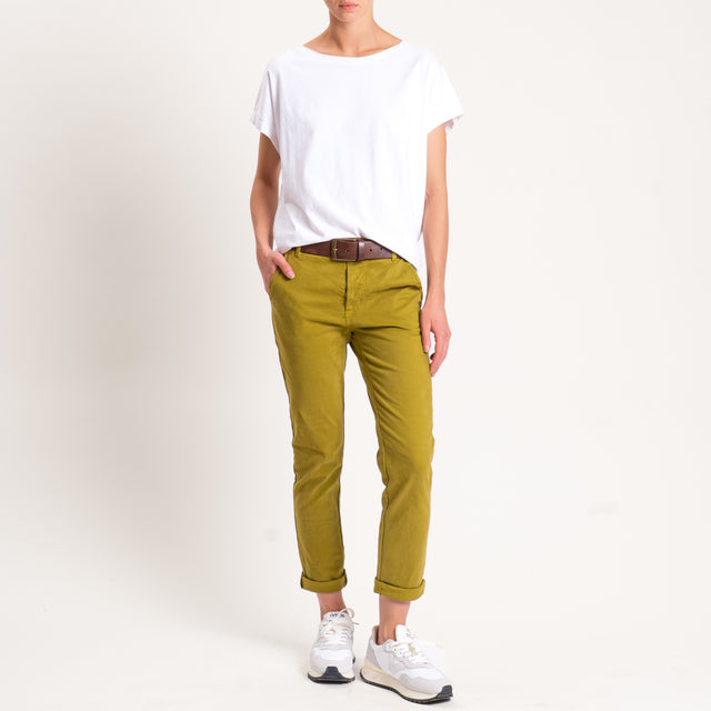 Zeroassoluto-Pantalone LOIS chino cotone elasticizzato - olio
