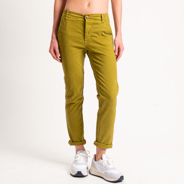 Zeroassoluto-Pantalone LOIS chino cotone elasticizzato - olio