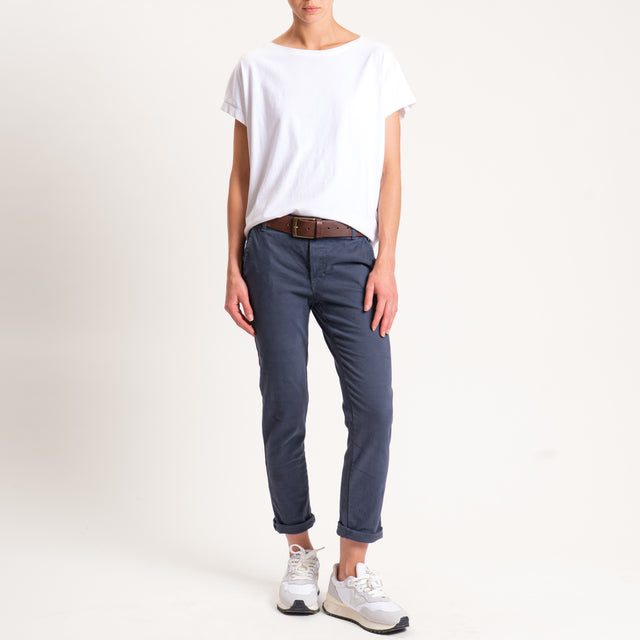Zeroassoluto-Pantalone LOIS chino cotone elasticizzato - piombo