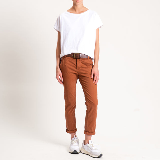 Zeroassoluto-Pantalone LOIS chino cotone elasticizzato - whiskey