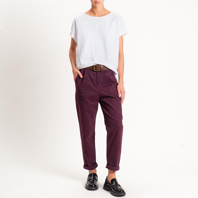 Zeroassoluto-Pantalone LOLA elastico dietro - burgundy