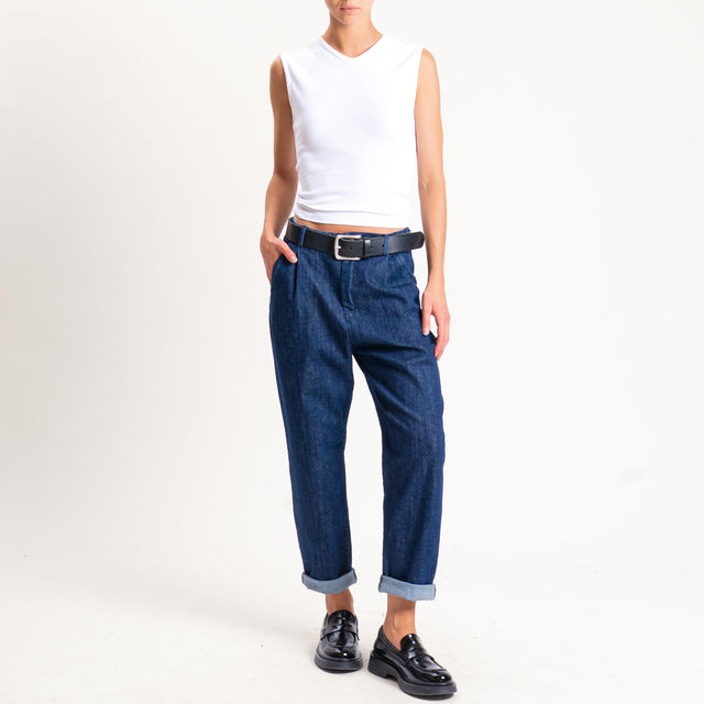 Zeroassoluto-Pantalone LOLA boyfriend tela jeans elasticizzata - denim