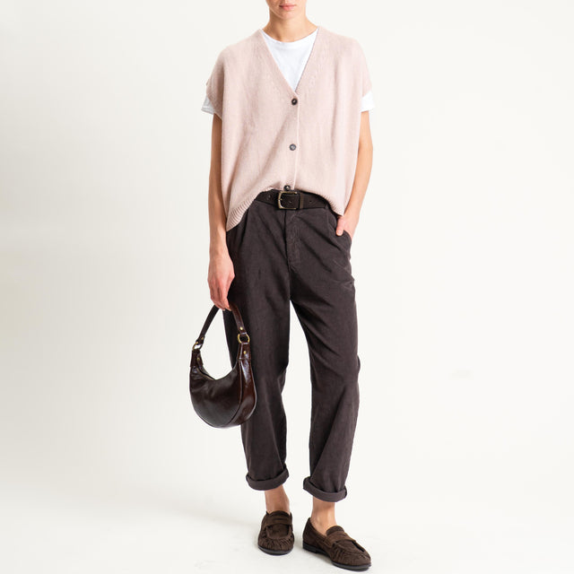 Zeroassoluto-Pantalone LOLA velluto boyfriend - moro