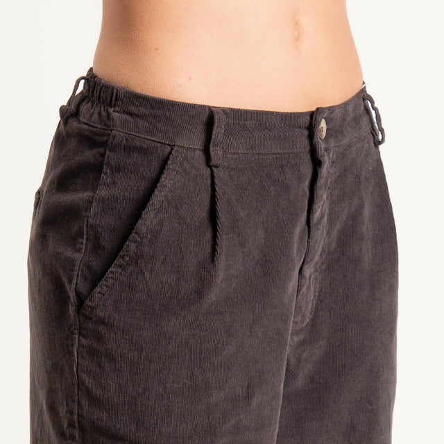 Zeroassoluto-Pantalone LOLA velluto boyfriend - moro