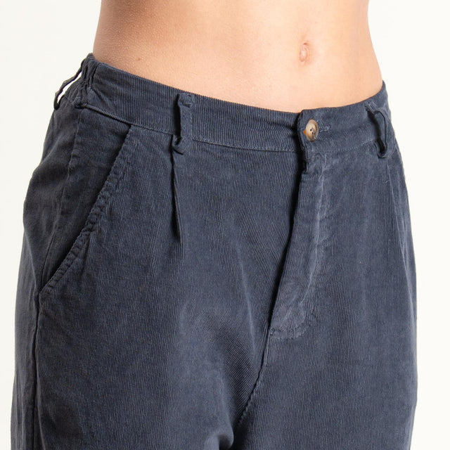 Zeroassoluto-Pantalone LOLA velluto boyfriend - piombo