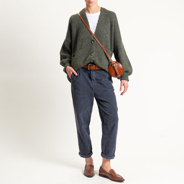 Zeroassoluto-Pantalone LOLA velluto boyfriend - piombo