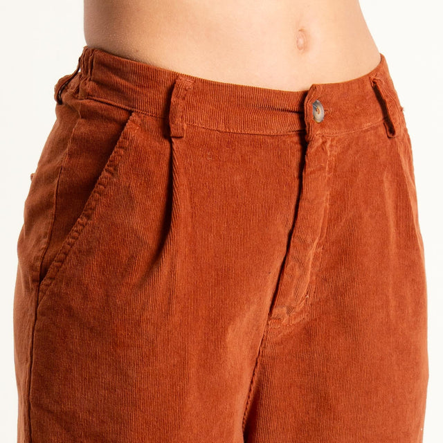 Zeroassoluto-Pantalone LOLA velluto boyfriend - rust