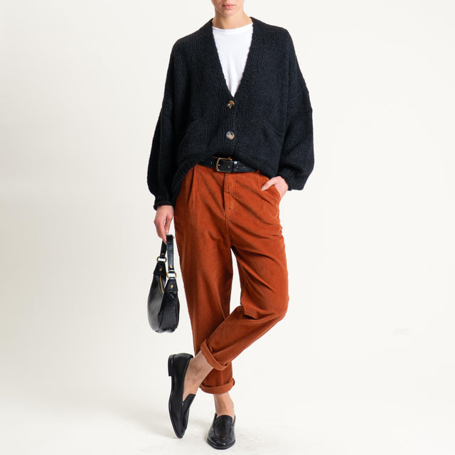 Zeroassoluto-Pantalone LOLA velluto boyfriend - rust