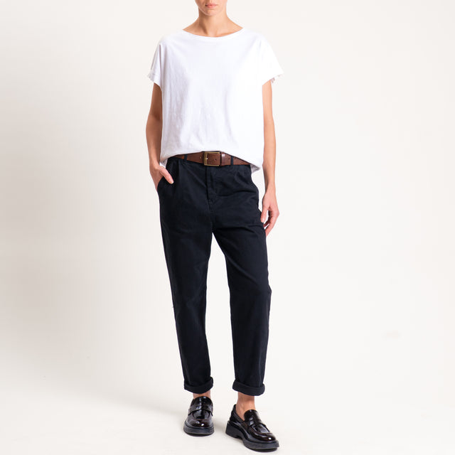 Zeroassoluto-Pantalone LOLA elastico dietro cotone elasticizzato - nero