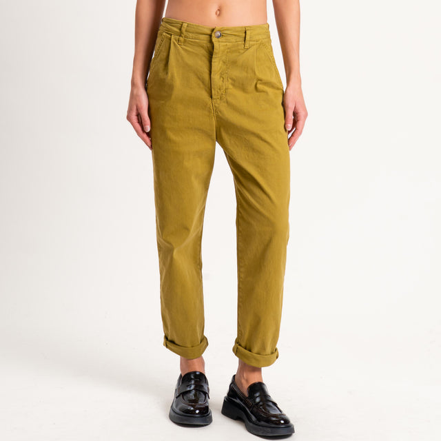 Zeroassoluto-Pantalone LOLA elastico dietro - oliva