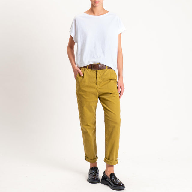 Zeroassoluto-Pantalone LOLA elastico dietro - oliva